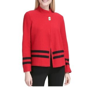 NWT Calvin Klien red open front cardigan